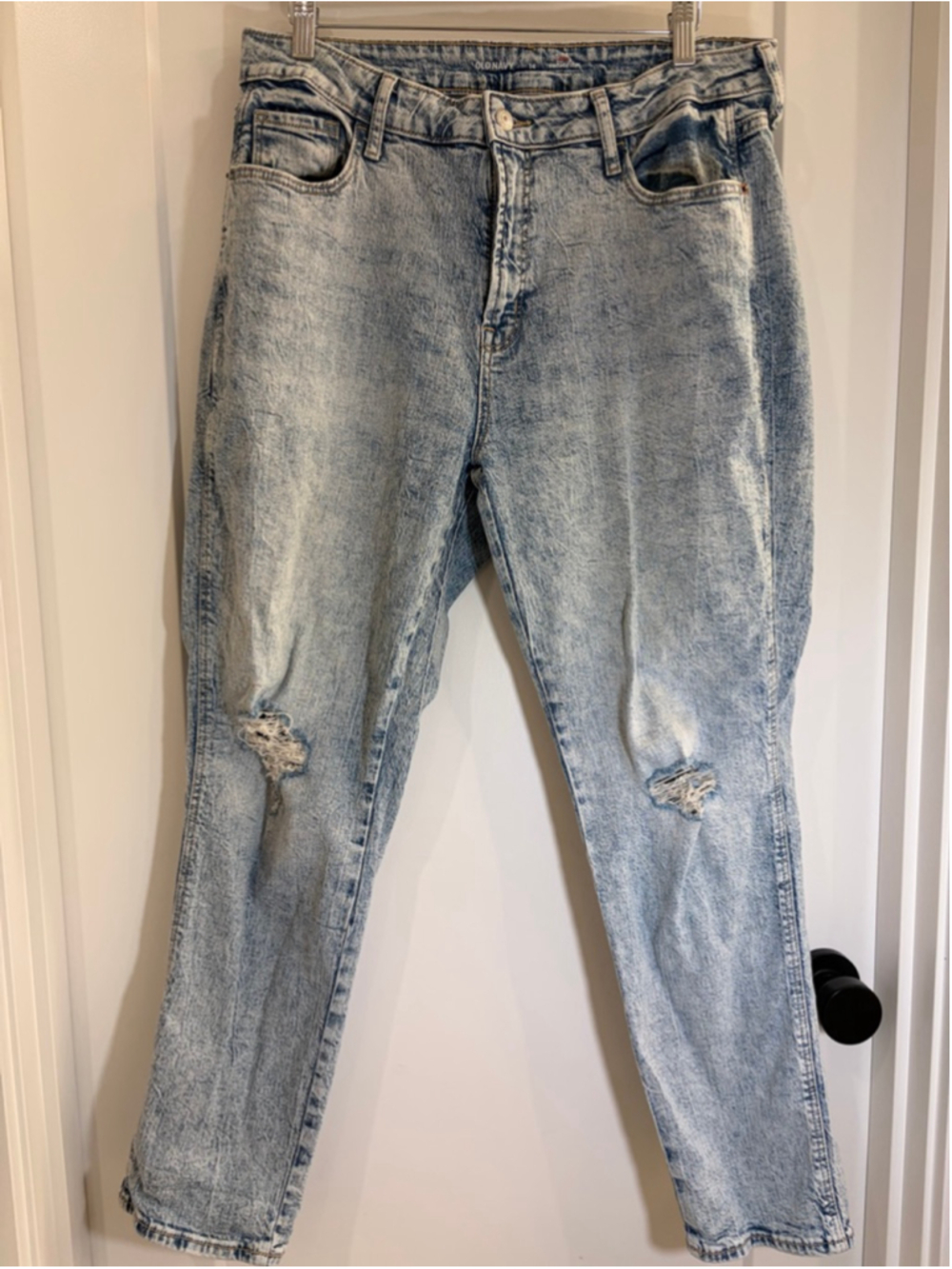 Old Navy High-Rise Vintage Curvy Slim Jeans 14 Distressed Light Wash